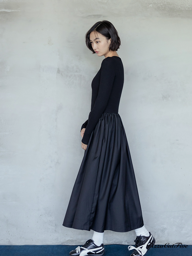 中腰剪裁長袖洋裝 PizzaCutFive PCF253484011