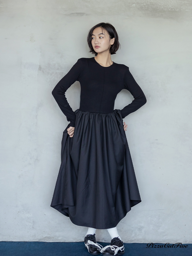 中腰剪裁長袖洋裝 PizzaCutFive PCF253484011