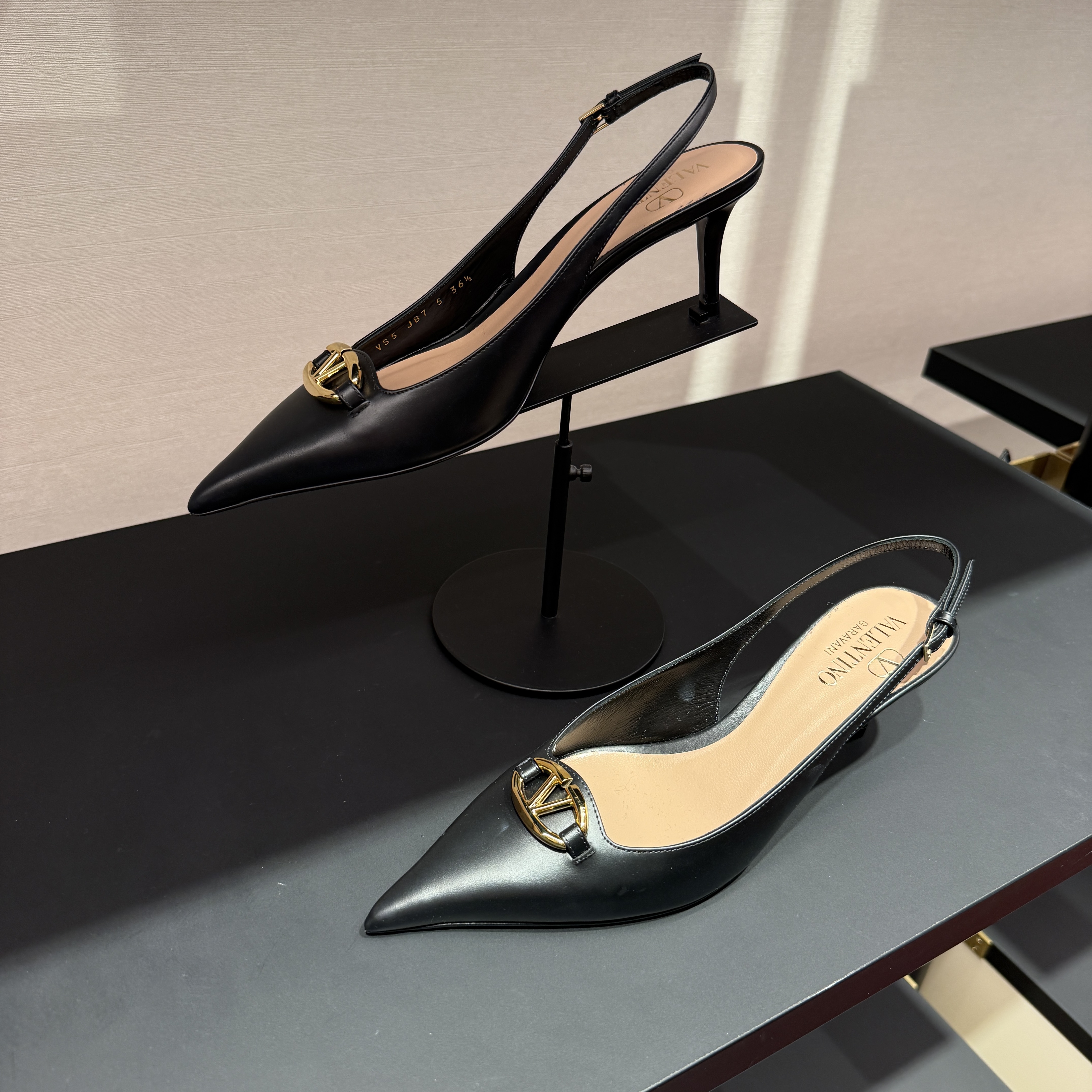 Valentino Vlogo Signature Calfskin Heels Slingbacks 2 colors