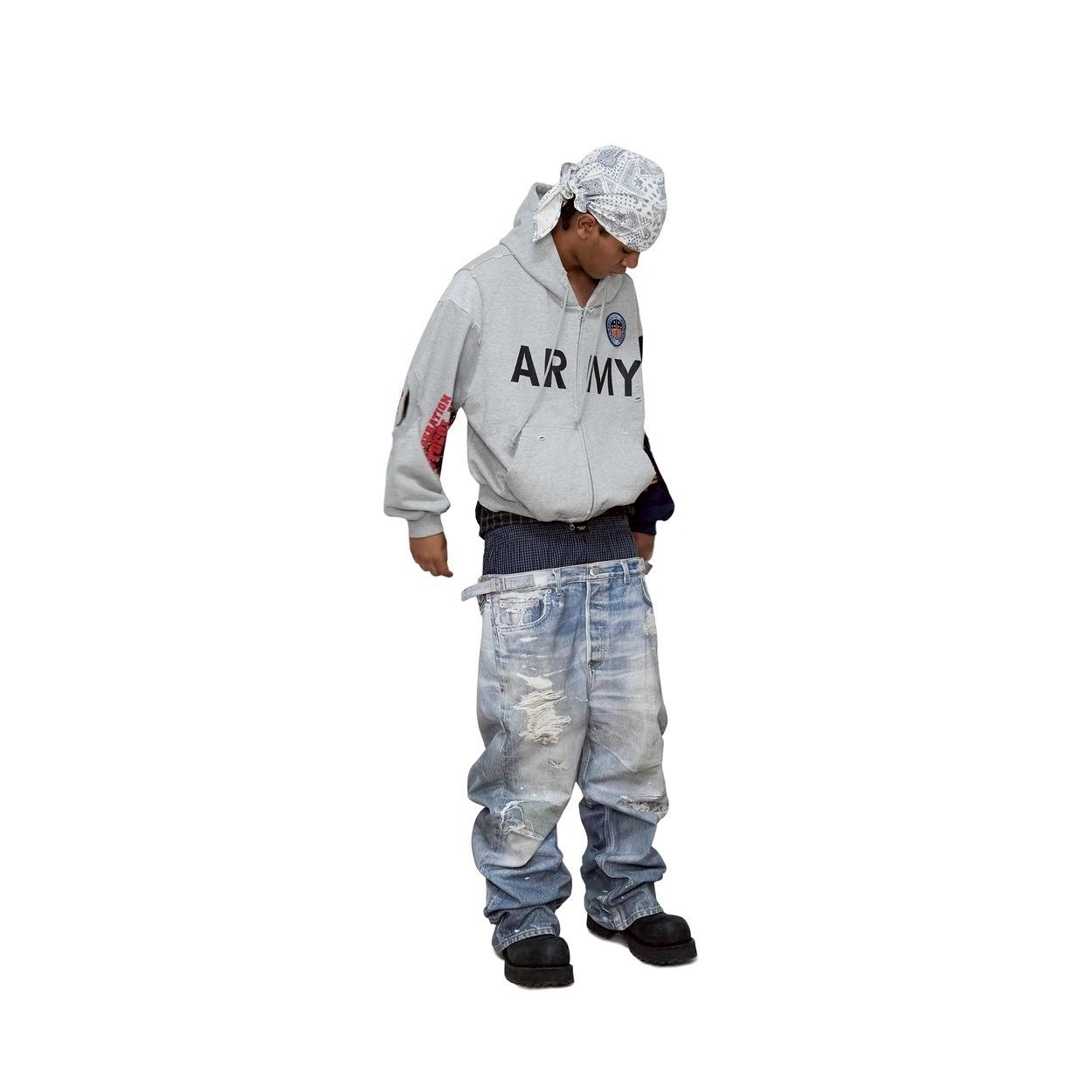Protocol Index｜Trompeloeil layered pants (Blue)