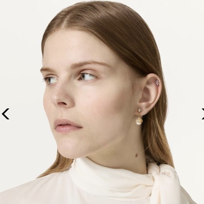 Valentino Vlogo Signature Earrings in Metal, Swarovski crystal and resin pearls