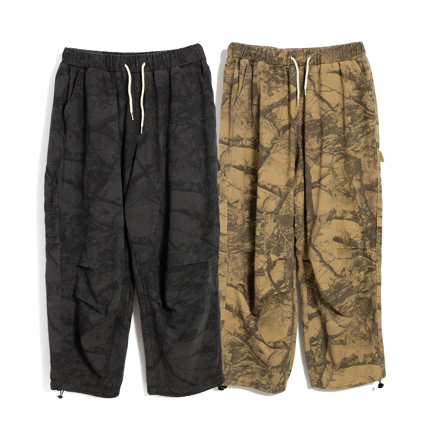 【車庫服飾】樹紋廓腿工裝長褲