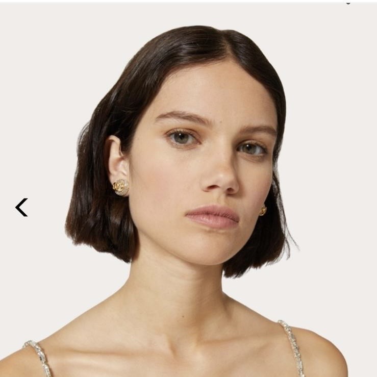 Valentino Vlogo Signature Metal and Swarovski Crystal Earrings