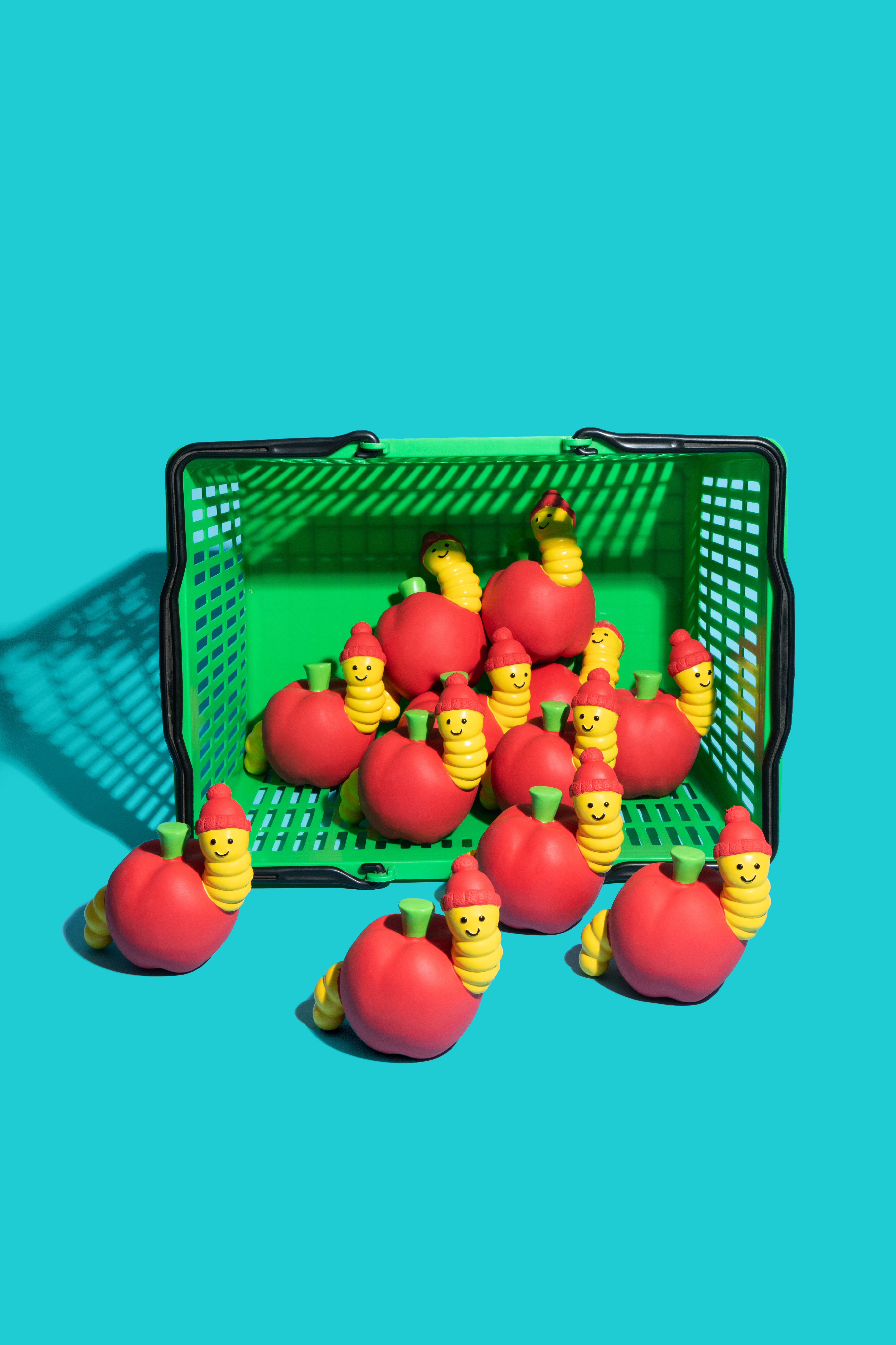 蘋果毛毛蟲乳膠玩具