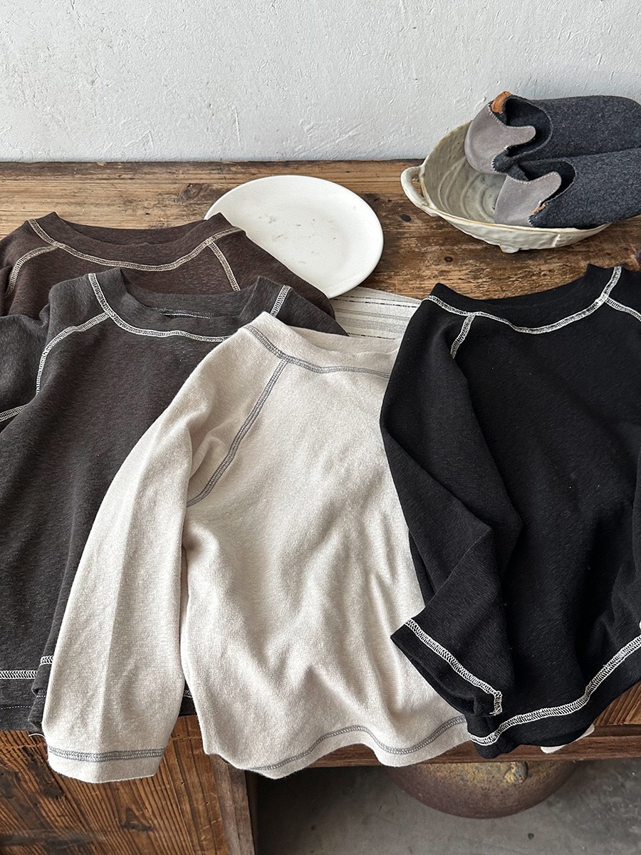 現貨110黑色｜四色明線寬鬆TEE   ‧₊