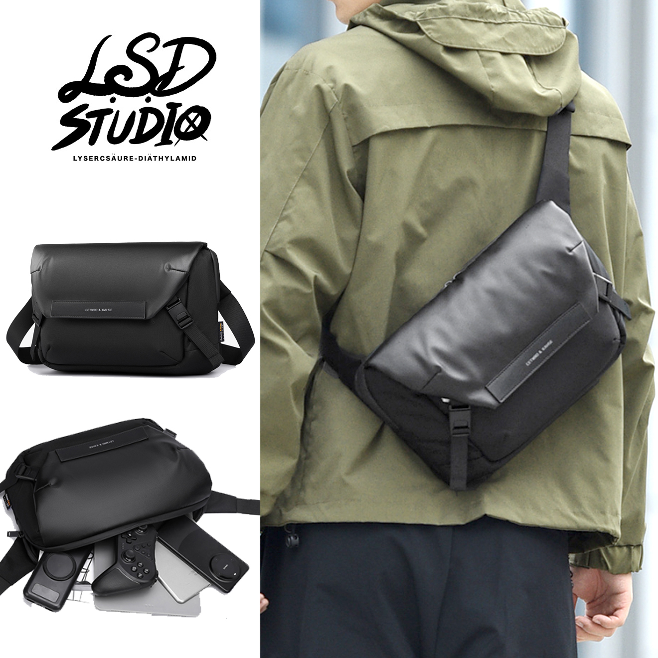 【BGSG3】FLUX 城市流線雙扣商務單肩包