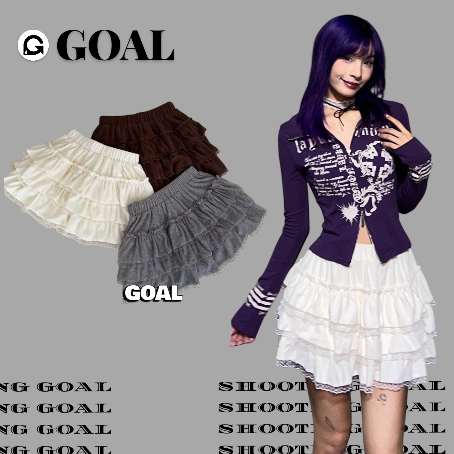 (GOAL) 秋款磨毛蛋糕裙  606336