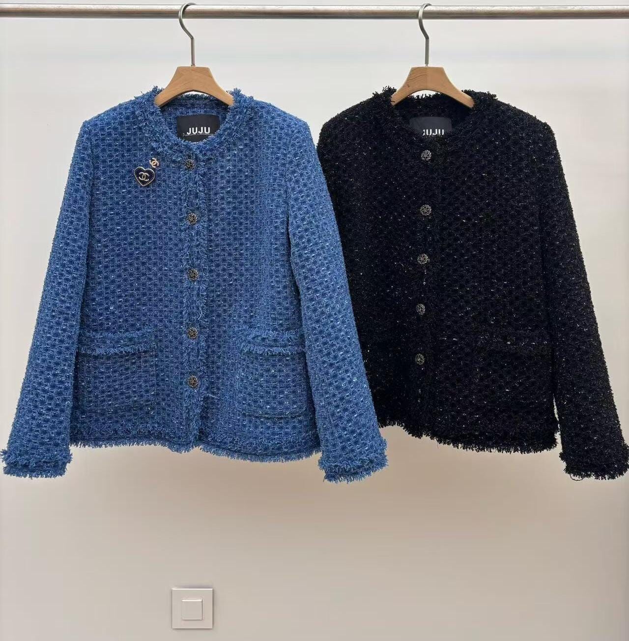 JU5117 秋季圓領小香蘇蘇邊外套