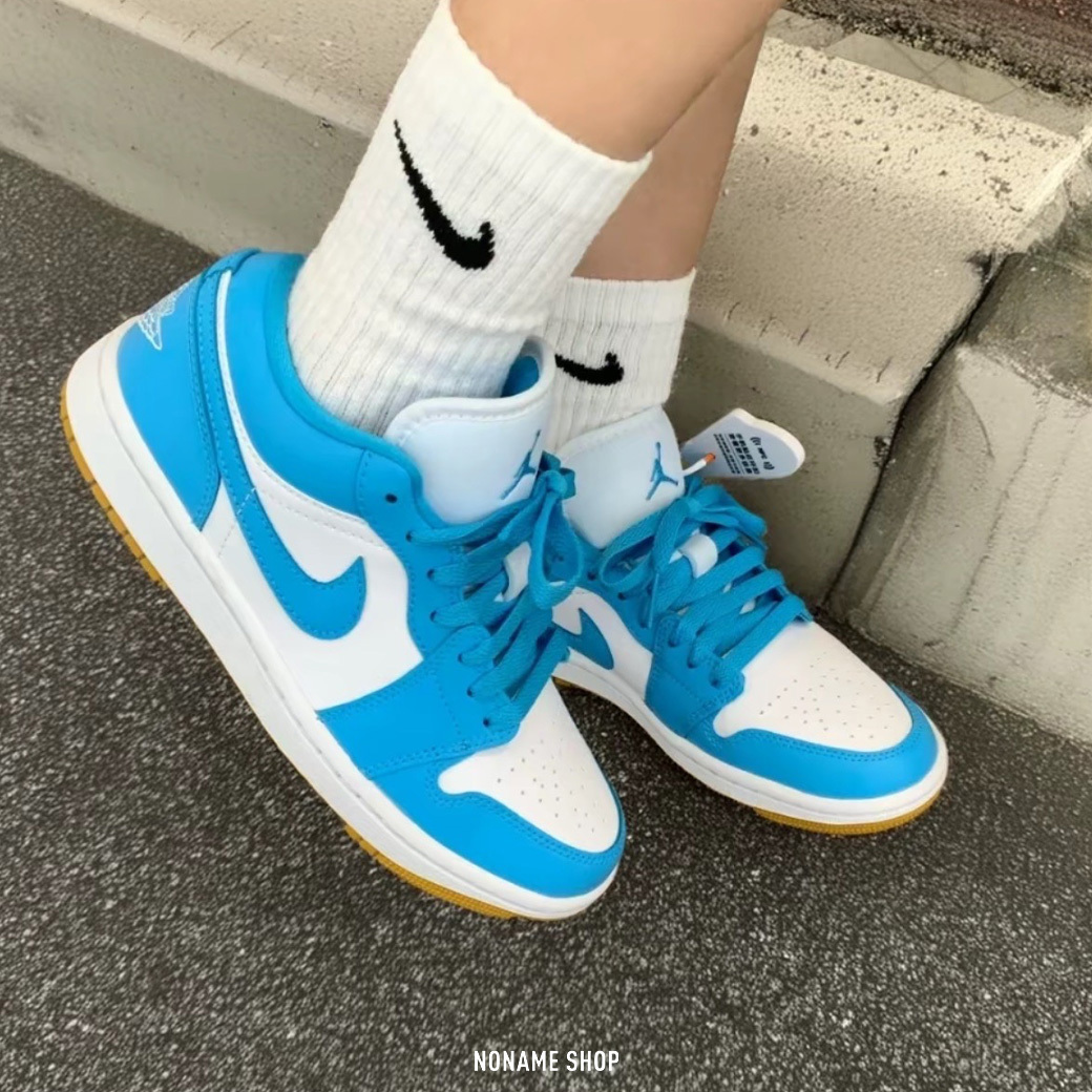 NIKE AIR JORDAN 1 AJ1 低筒 焦糖底 北卡藍 (女款)