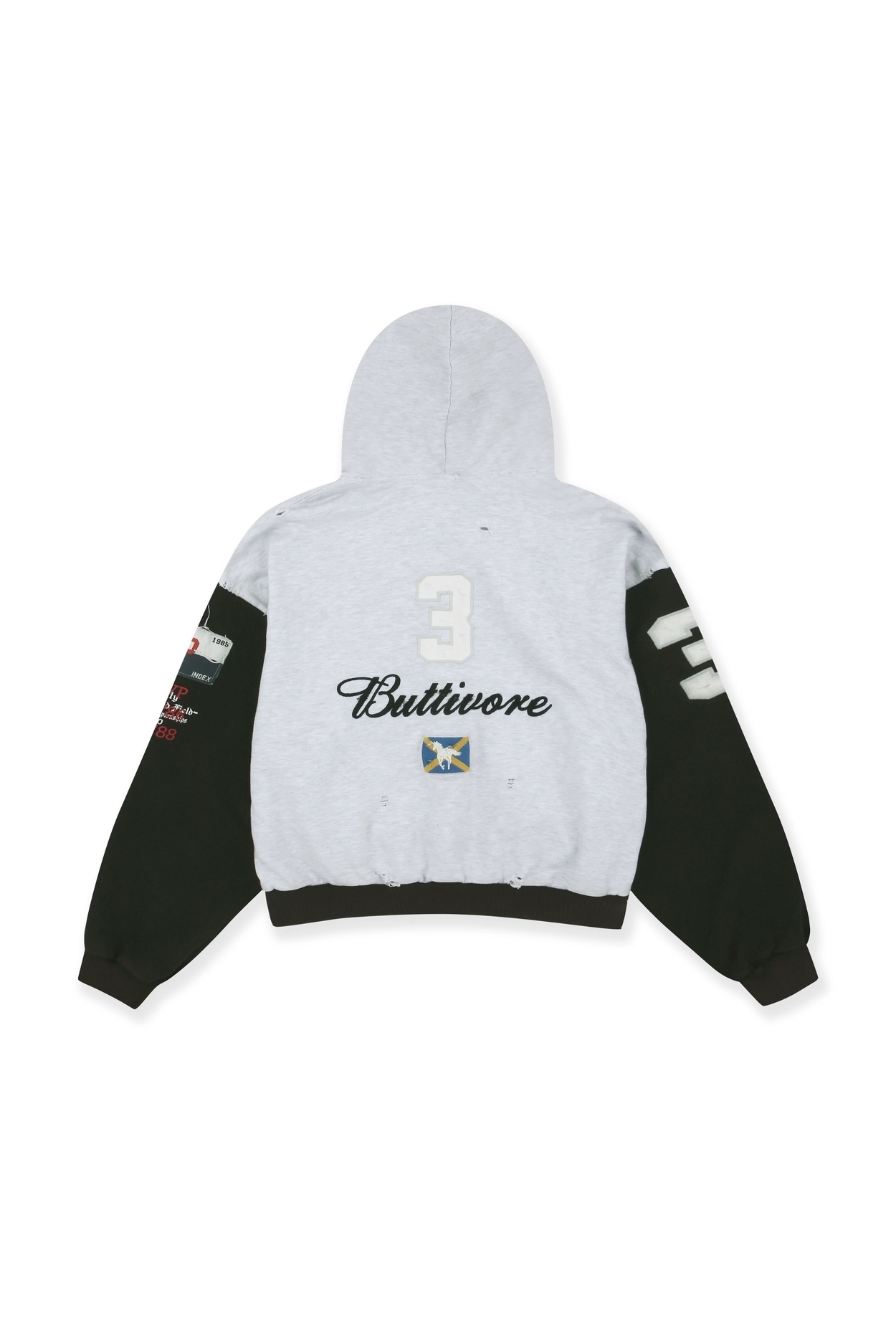 Protocol Index｜Buttivore zip hoodie (White Melange)