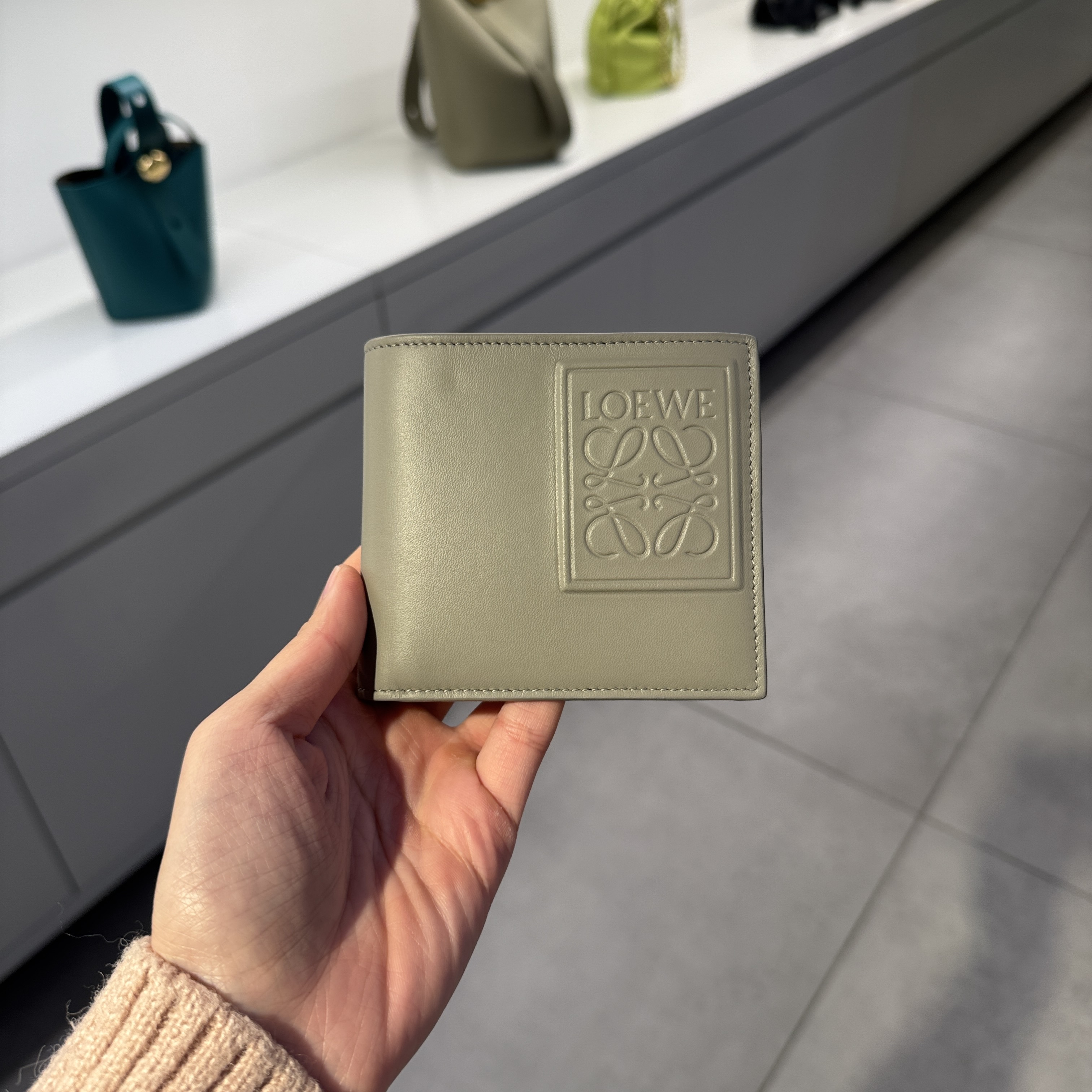 Loewe Patch Bifold Wallet Grey