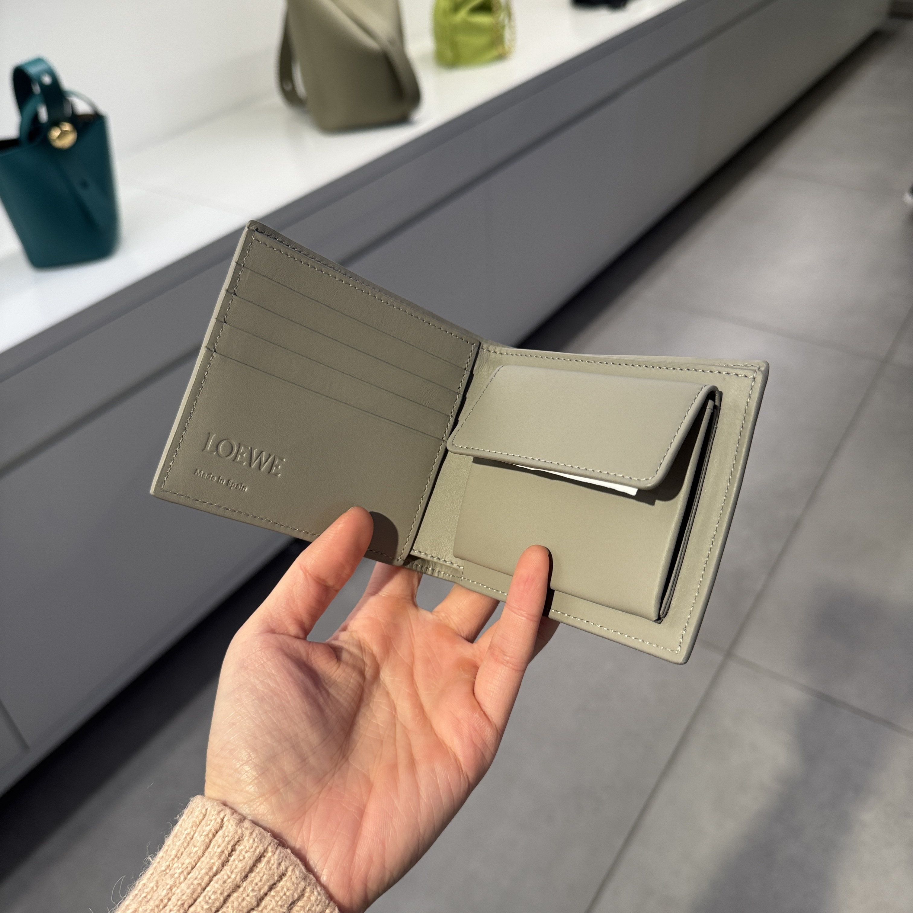 Loewe Patch Bifold Wallet Grey