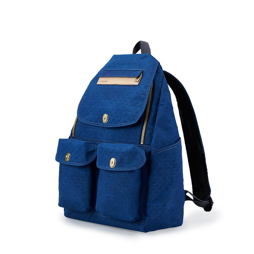 Soldier Zipper Backpack-Navy Blue