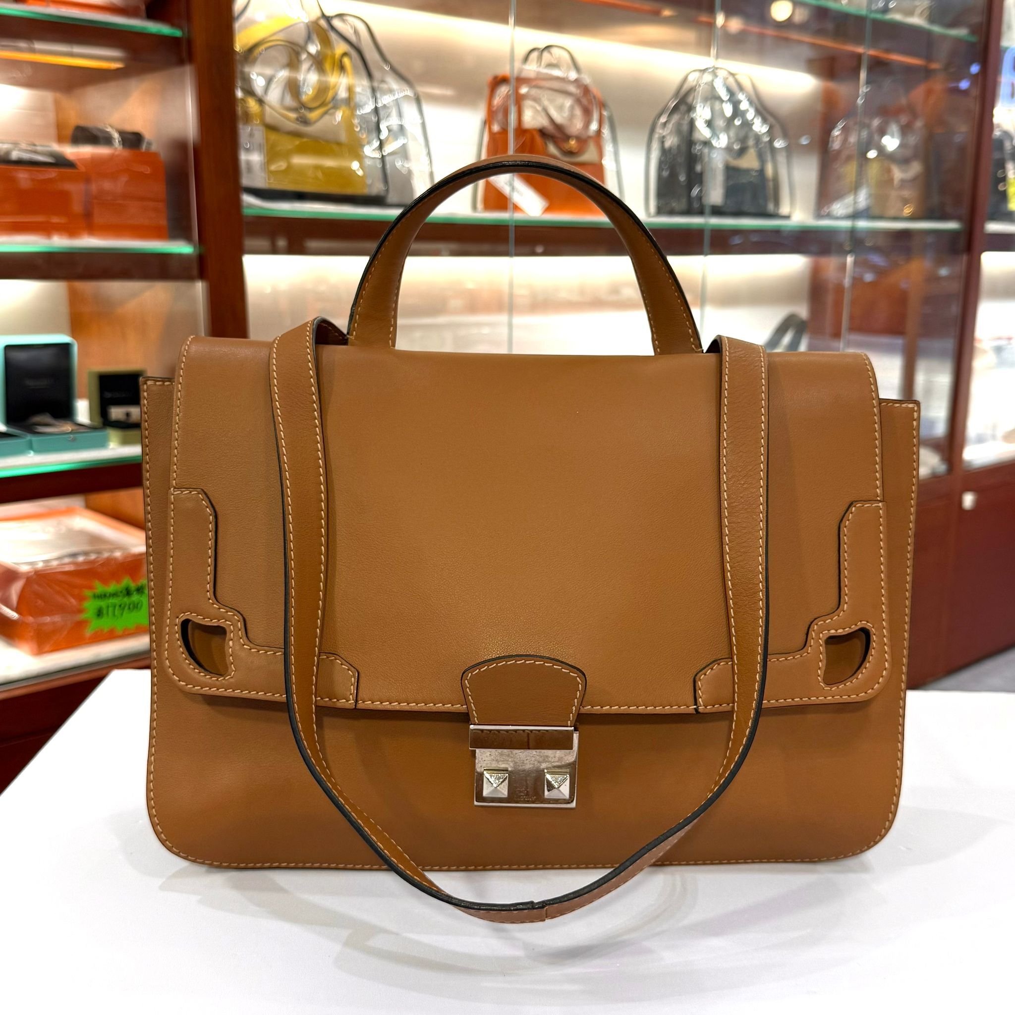 95%NEW二手CARTIER卡地亞單肩手挽袋 金棕色牛皮郵差包/公文包 MARCELLO DE CARTIER L1001529 #男女同款 #兩年免費保養 #香榭站正品