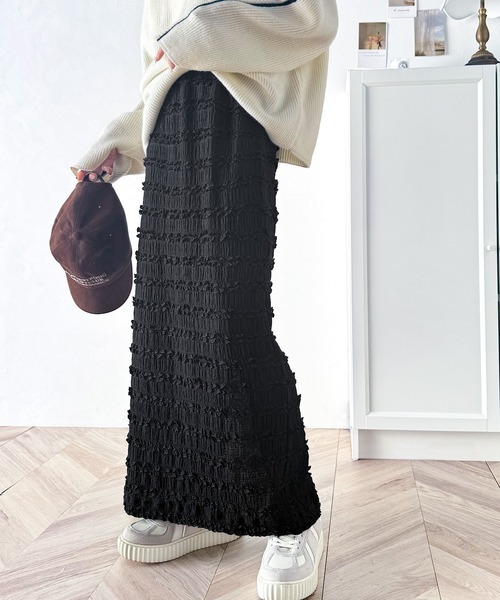 日本🇯🇵連線 Classical Elf 立體緹花蕾絲長裙 腰圍鬆緊 蕾絲 緹花 長裙 緊身裙 直筒裙 鉛筆裙 2色(任買兩件711免運)/預購