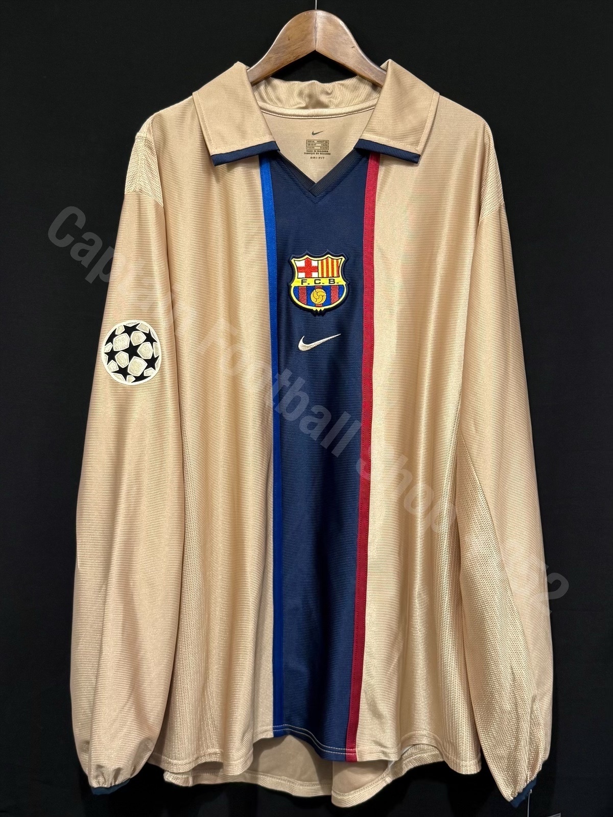 (更衣室版) 巴塞隆拿 2001-2002 Nike 歐聯作客長袖更衣室球員版球衣 #10 RIVALDO