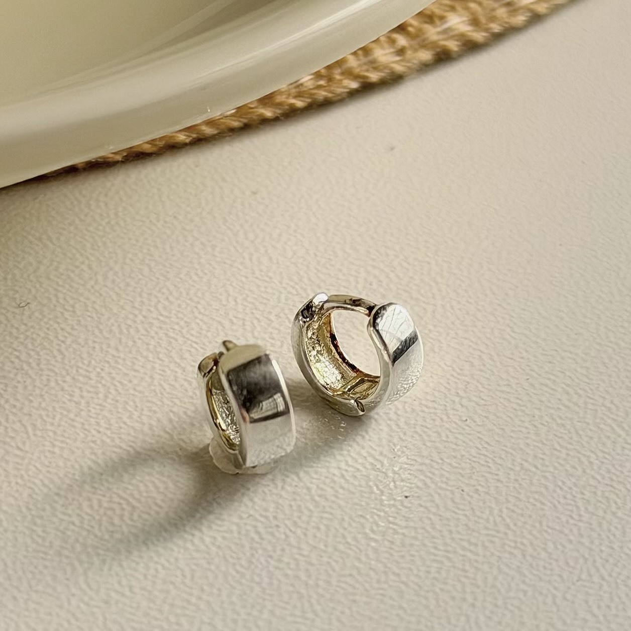 素面厚版迷你圈純銀易扣