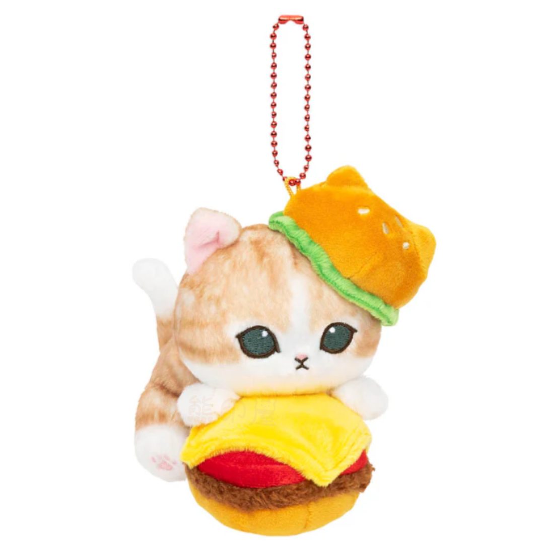 Mofusand 漢堡貓 美式餐廳毛公仔掛飾吊飾 [平行進口]