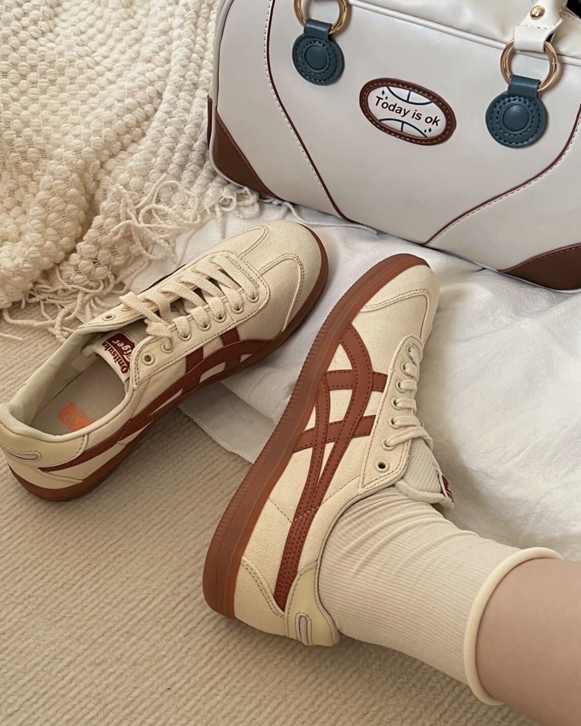 <甜死人的價格!!!> Onitsuka Tiger Tokuten 鬼塚虎 奶油 橘子 帆布鞋 復古 皮革 休閒