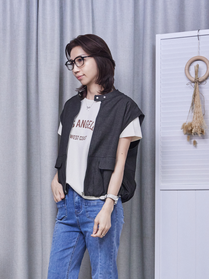 不費力的率性氣場牛仔背心