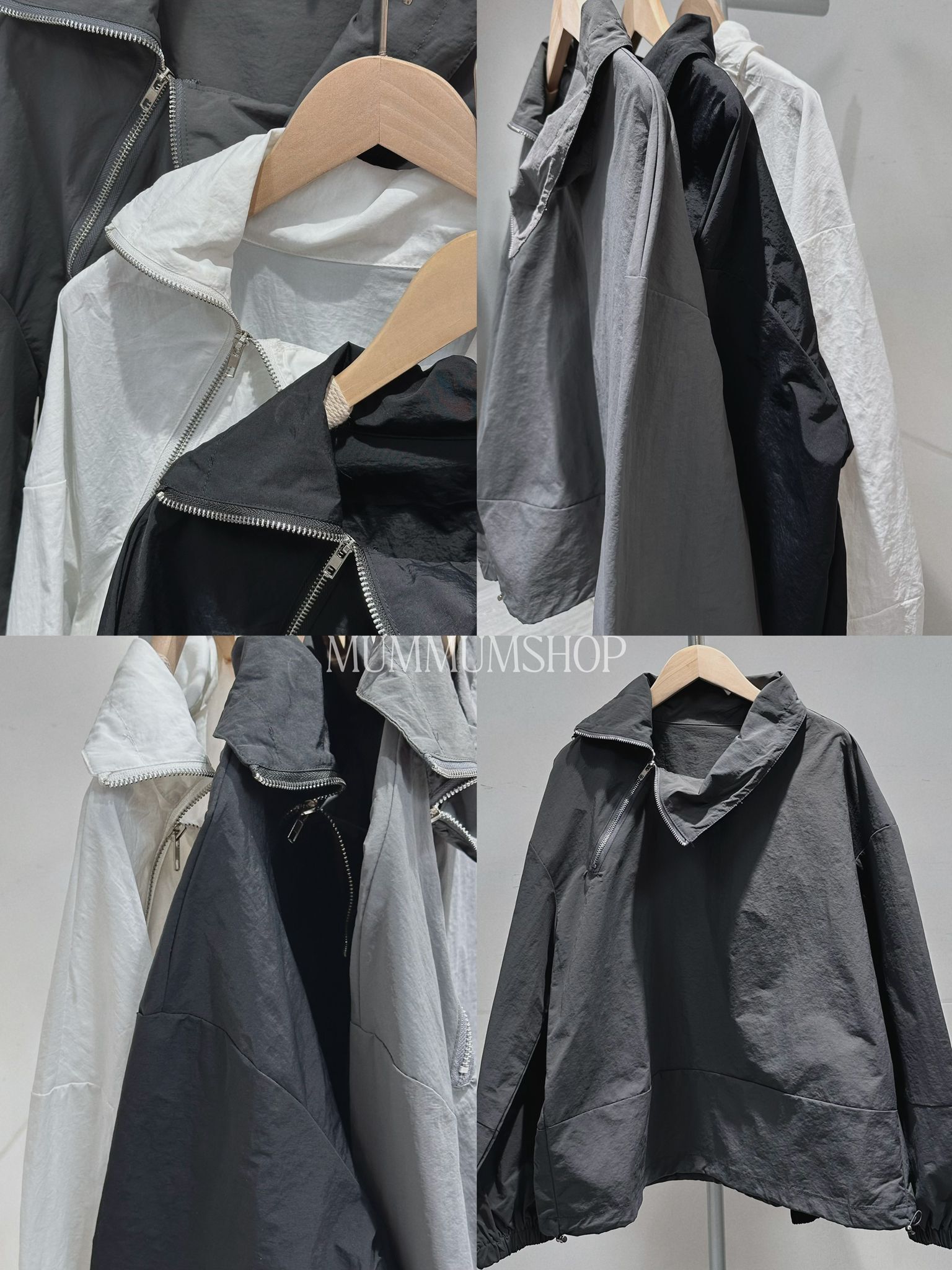 0212774a/韓國呢件都比我搵到風褸料斜拉鍊衛衣外套44/44/22