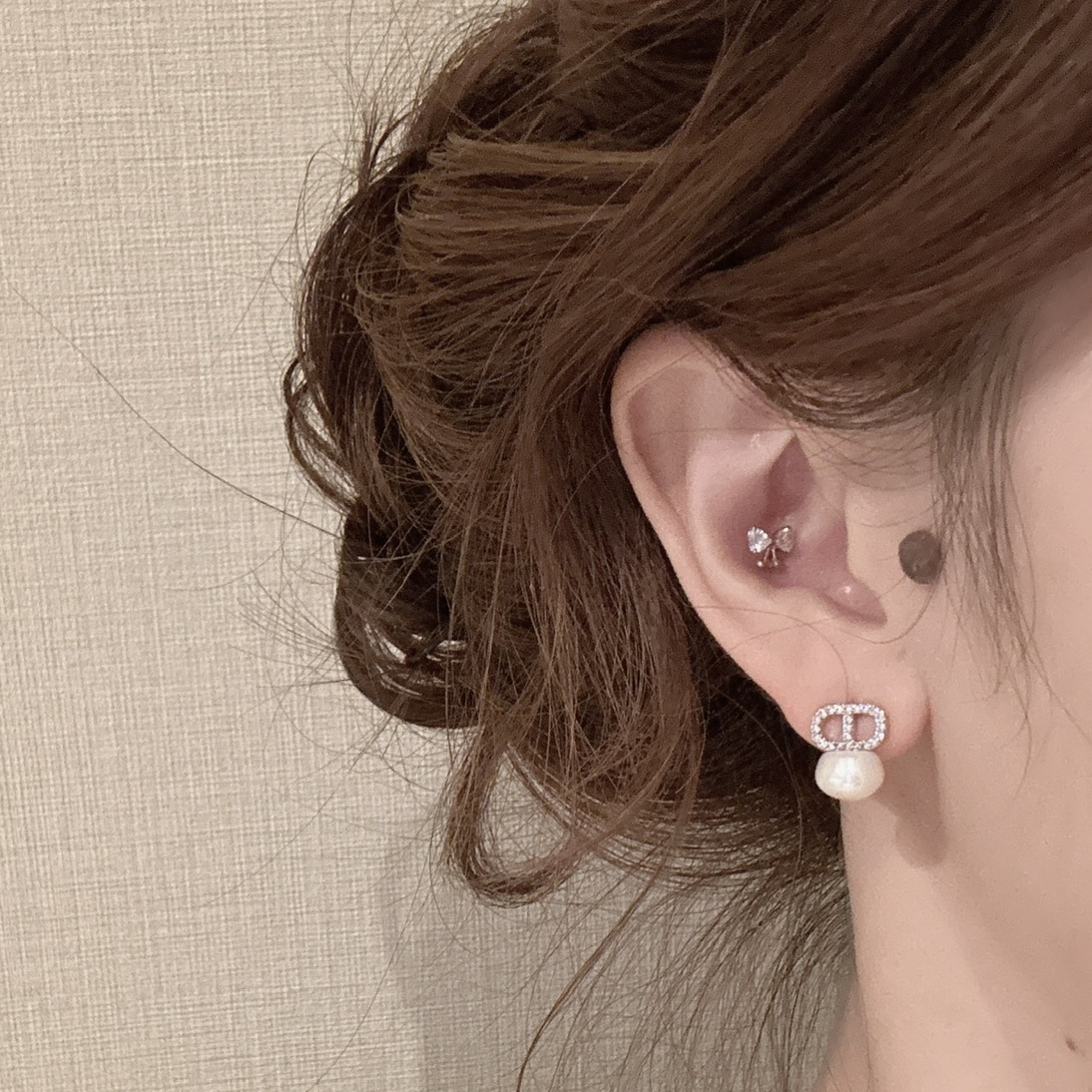 M12排鑽豬鼻珍珠耳針