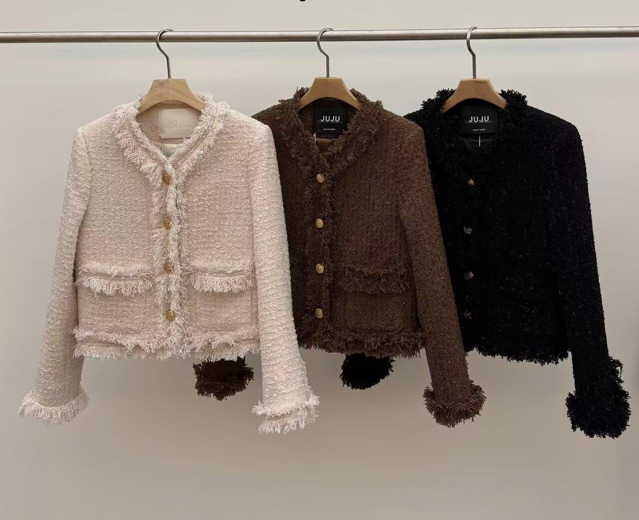 JU5126 小貴婦香風毛邊外套