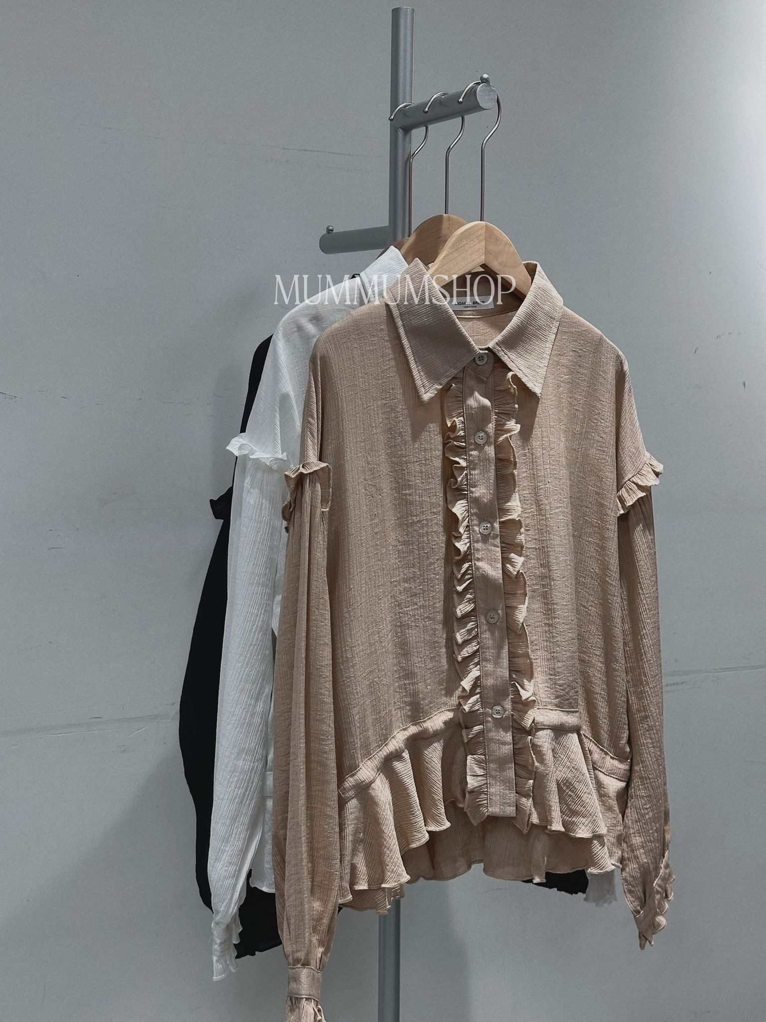 0212791a/韓國輕柔樹仔紋花邊恤衫 43/43/21-23