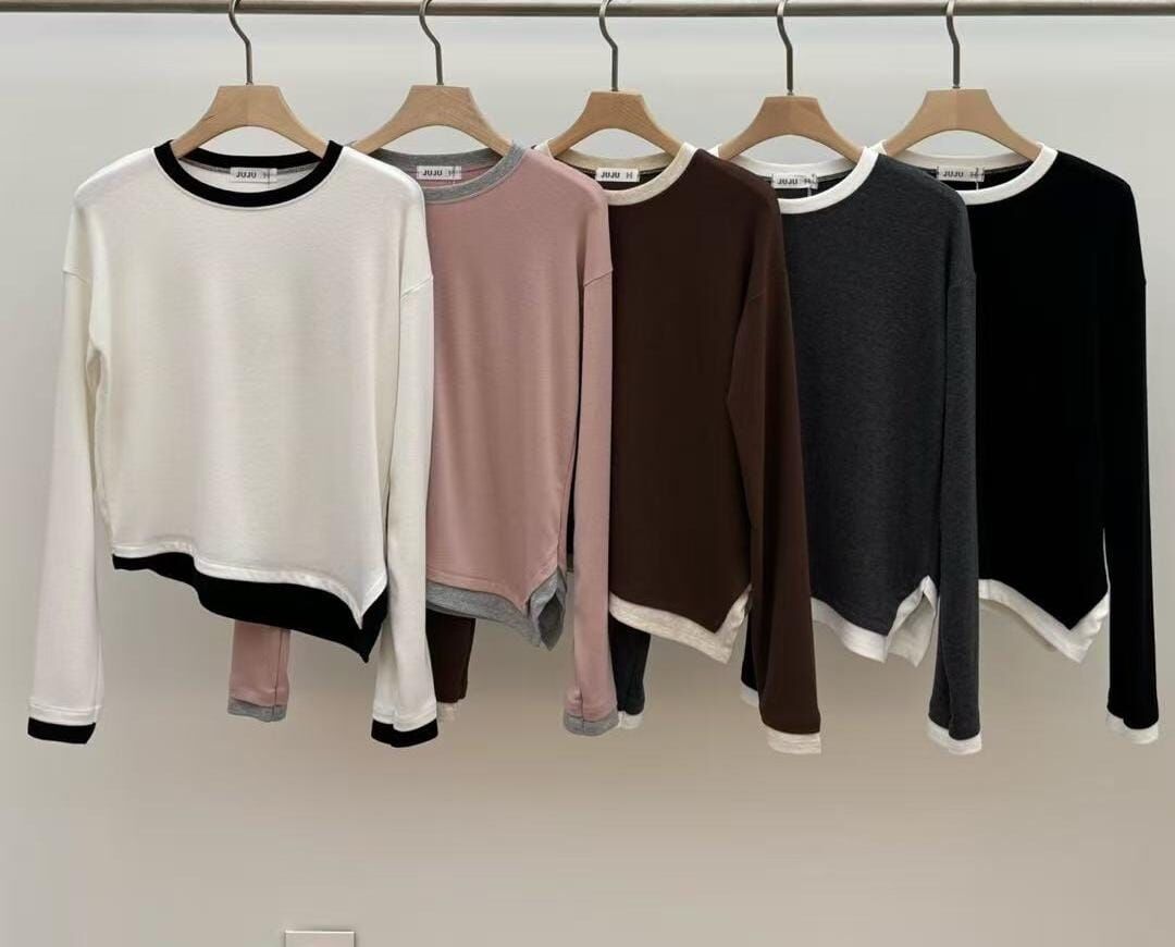 JU5127 拼色彈力親膚棉Top