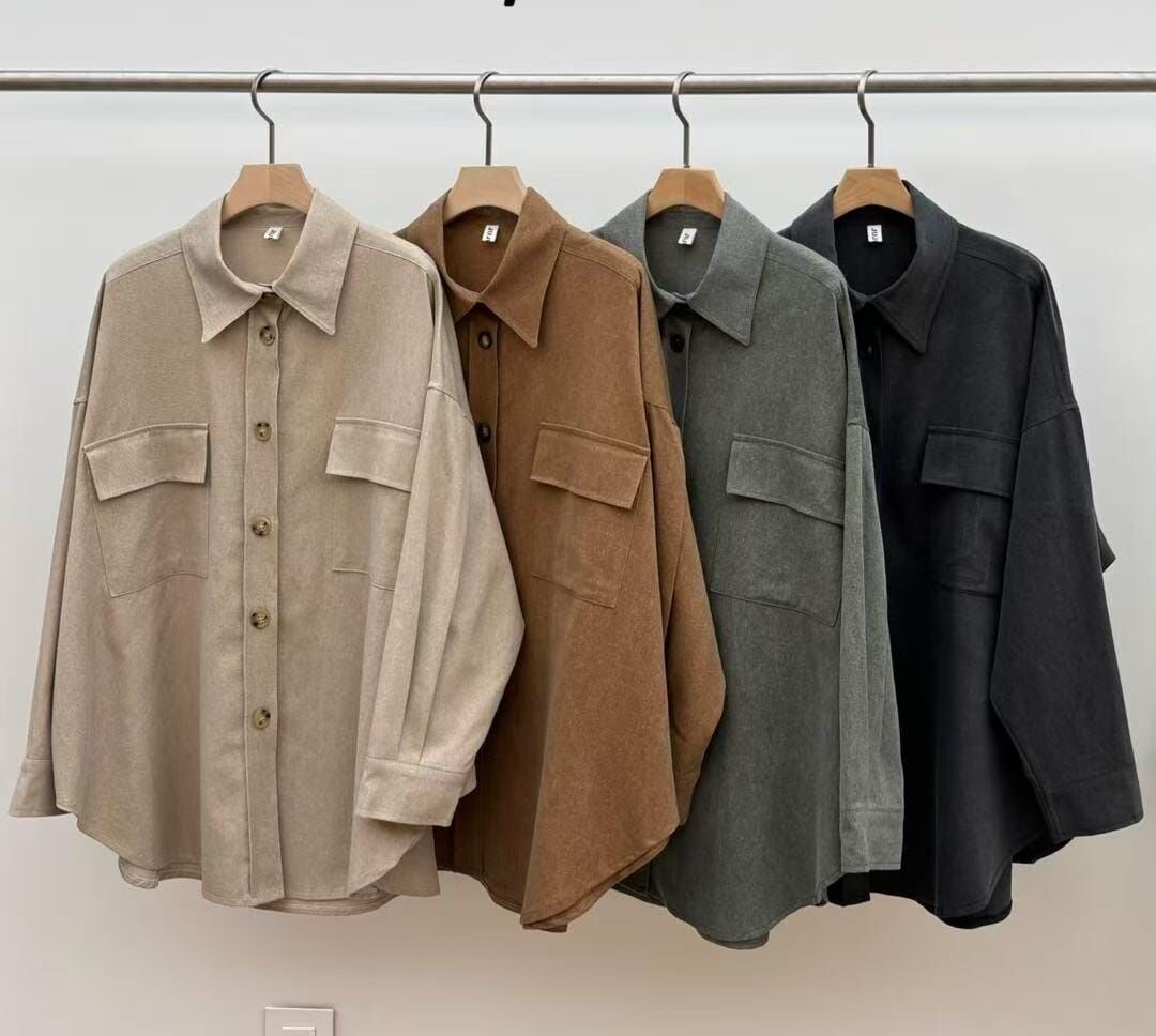 JU5128 仿麂皮細絨恤衫外套