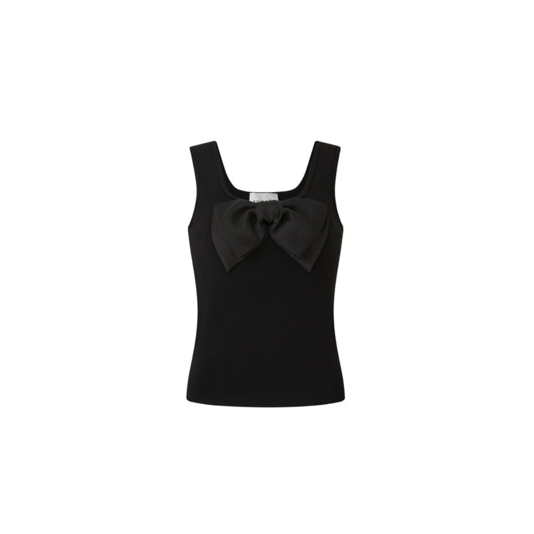 1EA1020-021 EDWARD ACHOUR Knit Top with Detachable Statement Bow Black #091506/995 (C-EU-E)