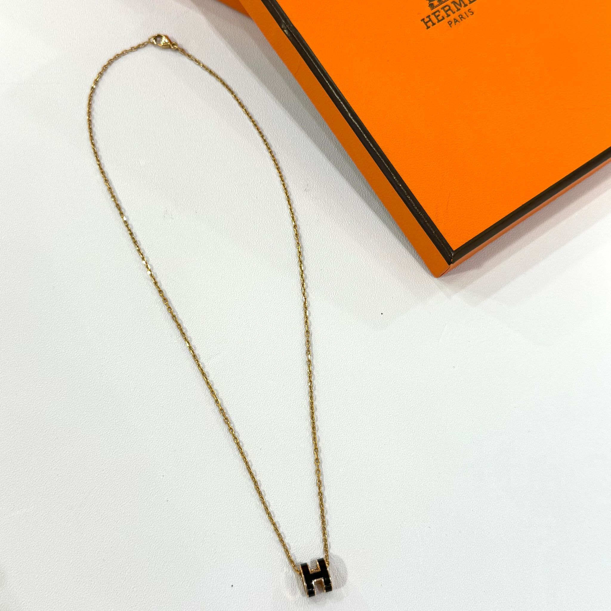 98%NEW二手MINI POP H頸鏈 黑色x金 #香榭站正品