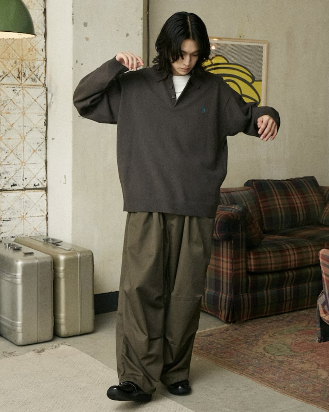 🇯🇵 U.S. POLO ASSN. X PUBLUX 麻花紋 立領 針織衫 排扣 寬鬆 / 預購