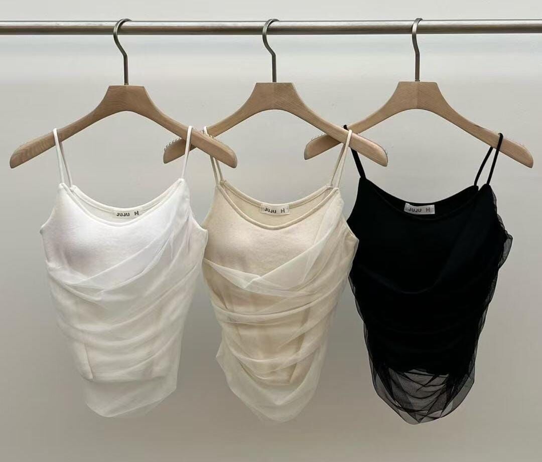 JU5135 女神薄紗吊帶背心