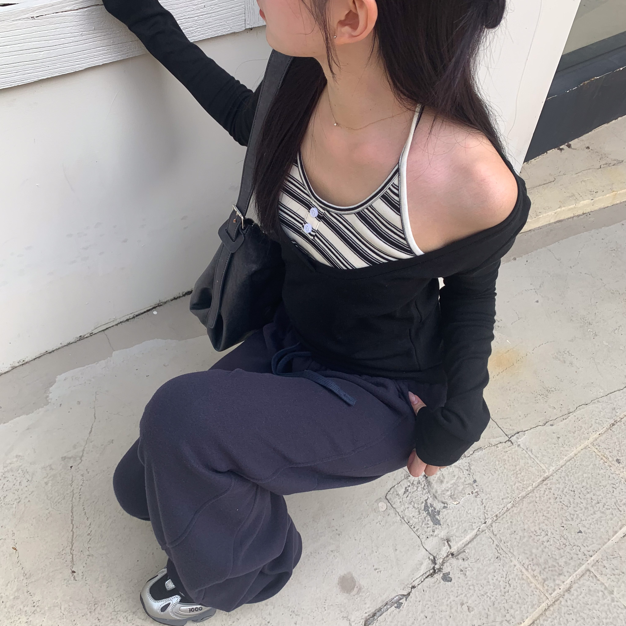 ISA_(條紋yyds!) 繞脖假兩件慵懶上衣_51028