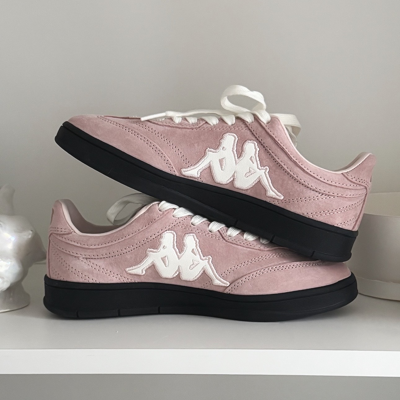 KAPPA TIFO 玫瑰香水粉 卡帕 德訓鞋 女鞋 背靠背 清新配色 鞋子