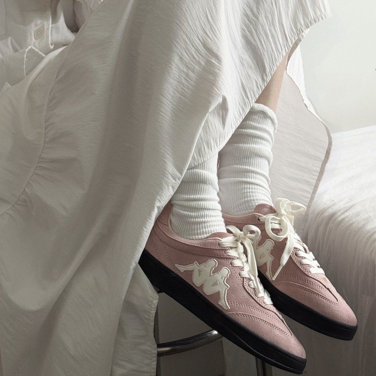 KAPPA TIFO 玫瑰香水粉 卡帕 德訓鞋 女鞋 背靠背 清新配色 鞋子