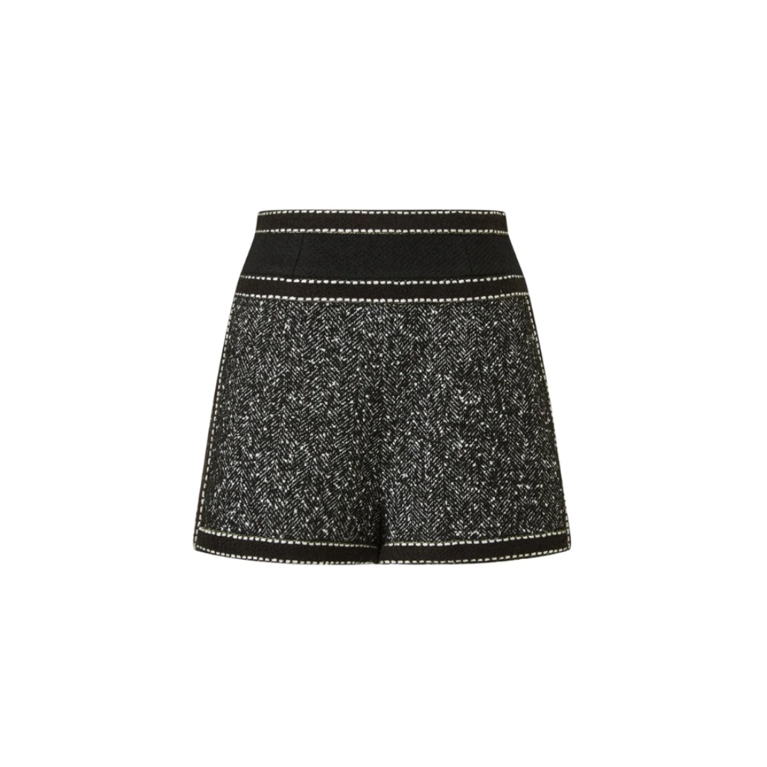 1EA1020-046 EDWARD ACHOUR Shorts with Contrast Trim Black/White #091002/913 (C-EU-E)