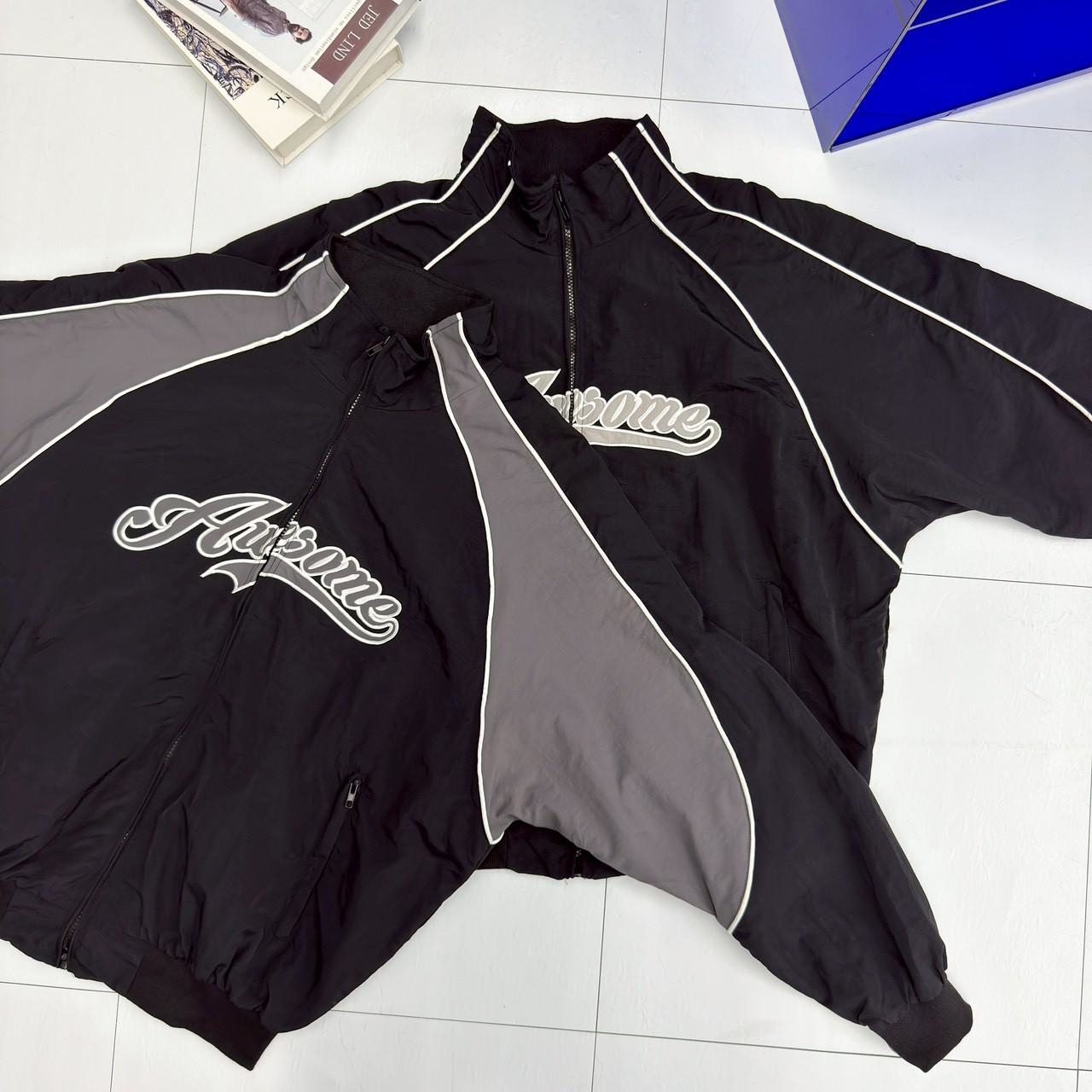 Awesome 小高領刺繡織條風衣外套 98266