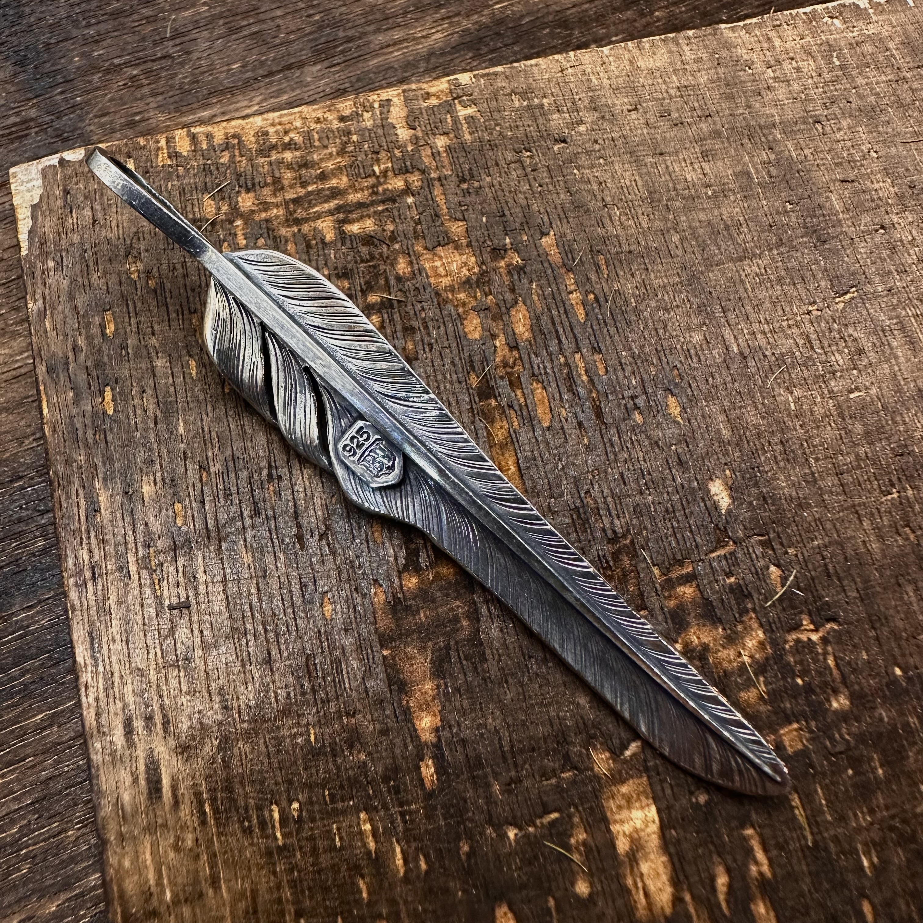 *Black Venom Jewelry- Freedom & Prayer全銀斬風羽鑲 morenci II松石