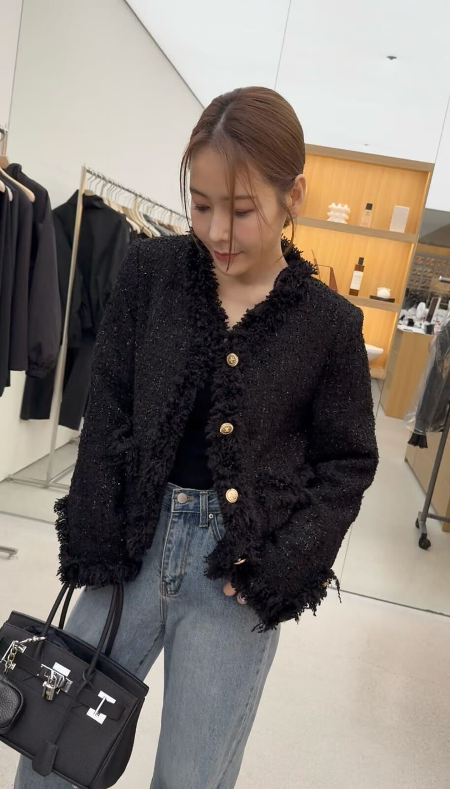 JU5126 小貴婦香風毛邊外套