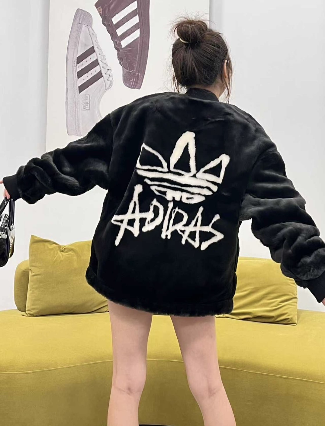 adidas originals FUR FW24 JACKET 品牌logo 復古 人造毛皮 外套 JD3776