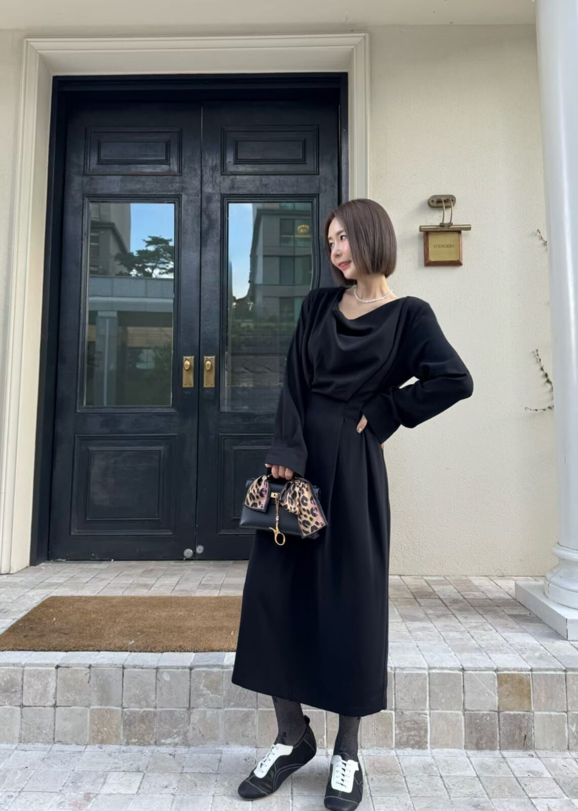 JU5125 修身復古氣質堆堆領連身裙