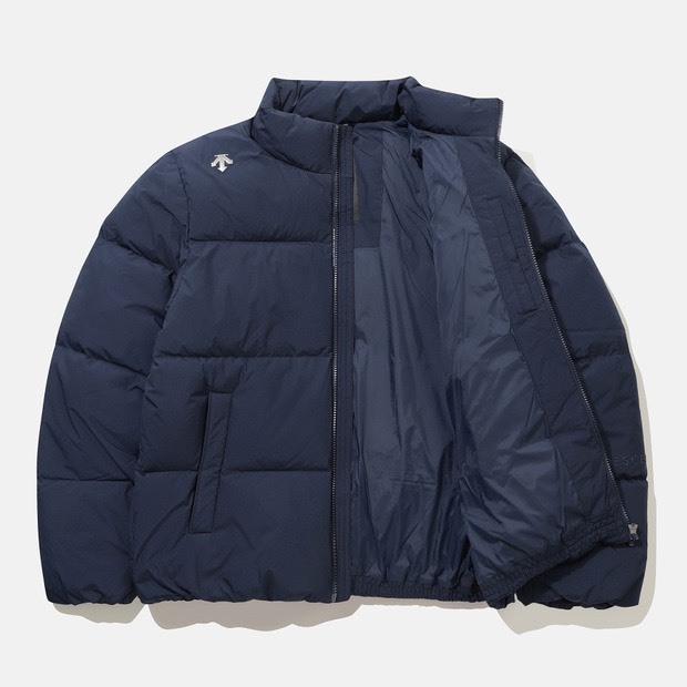 DESCENTE 迪桑特 小LOGO 羽絨外套 深藍色