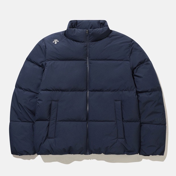 DESCENTE 迪桑特 小LOGO 羽絨外套 深藍色