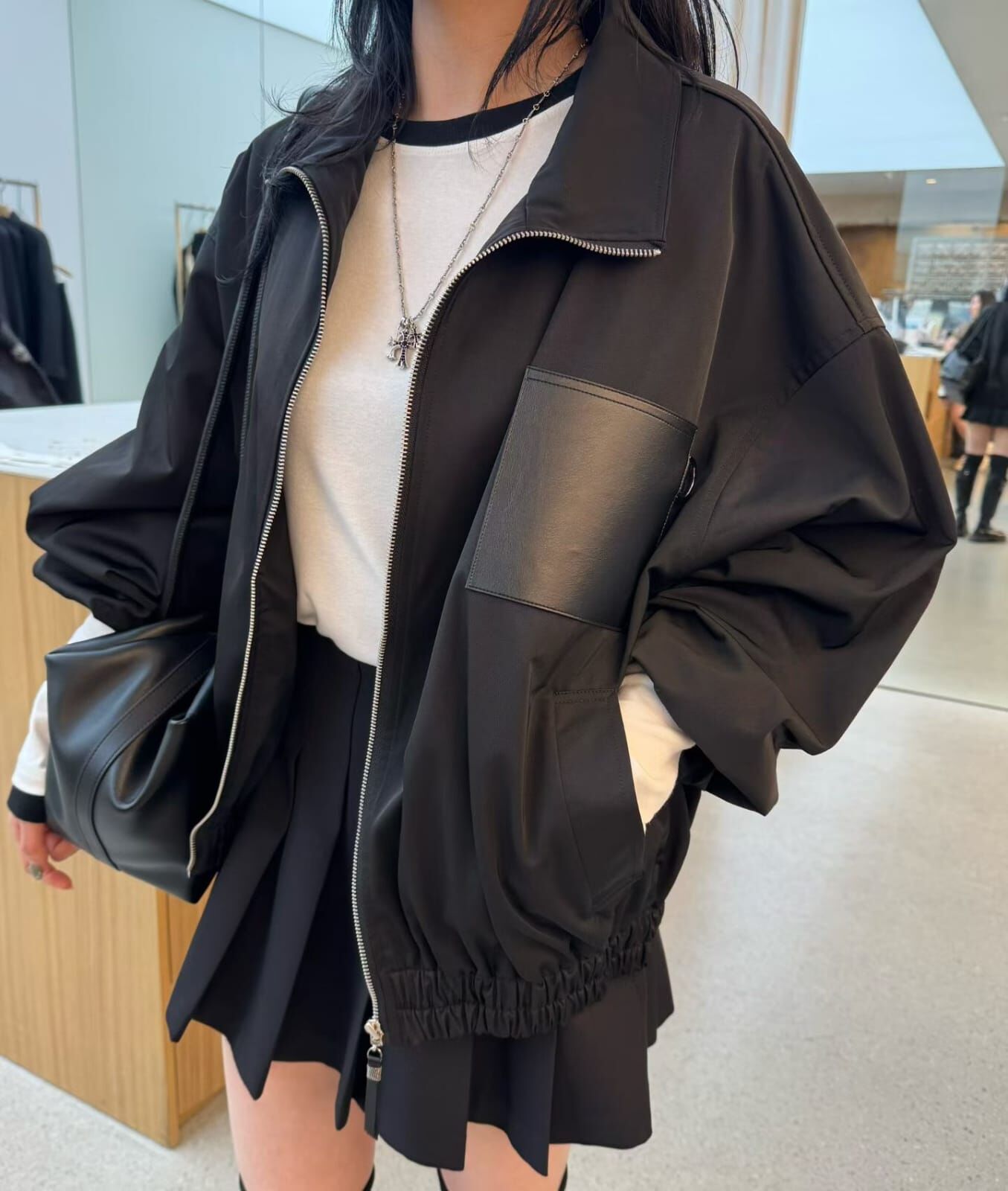 JU5111 束口防風拉錬外套