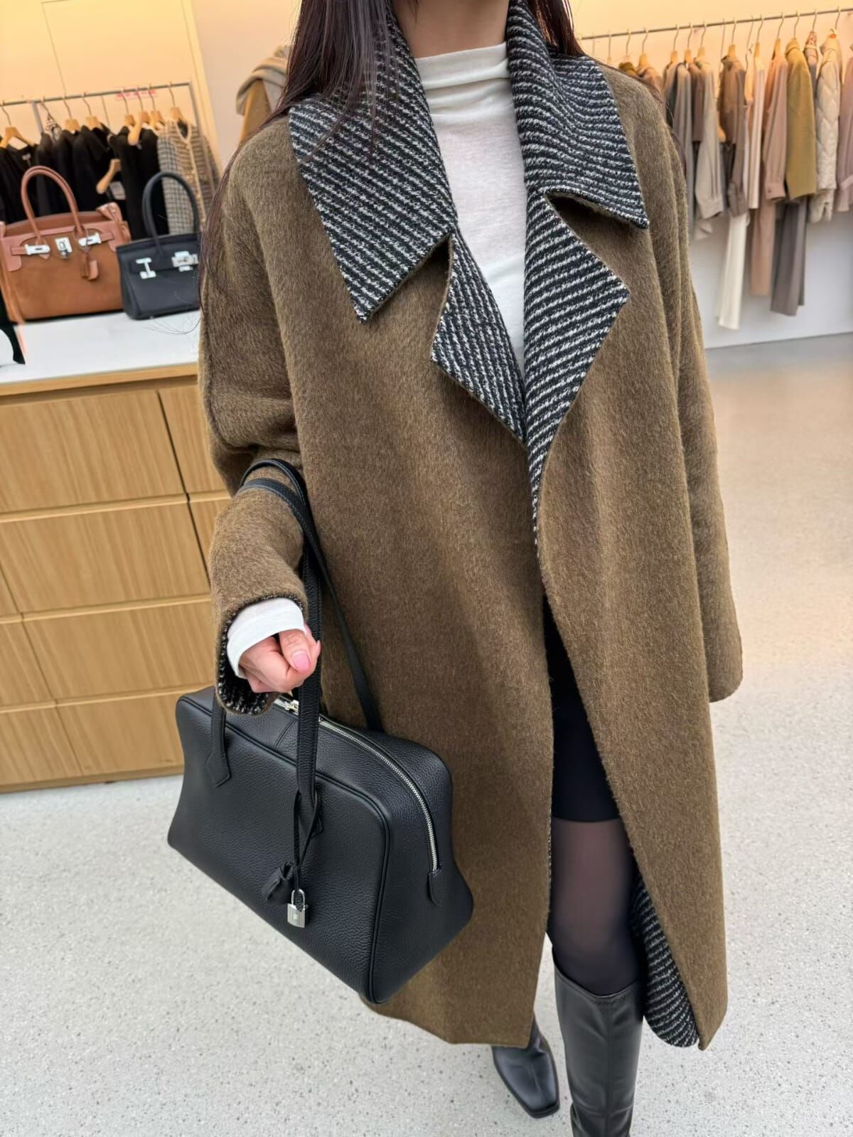 JU5105 羊駝毛雙面斜紋大褸