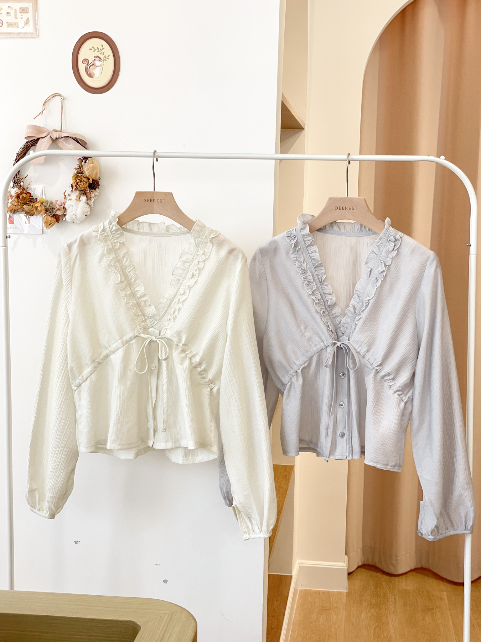 T1406 Coraline Ruffles Sheered Blouse