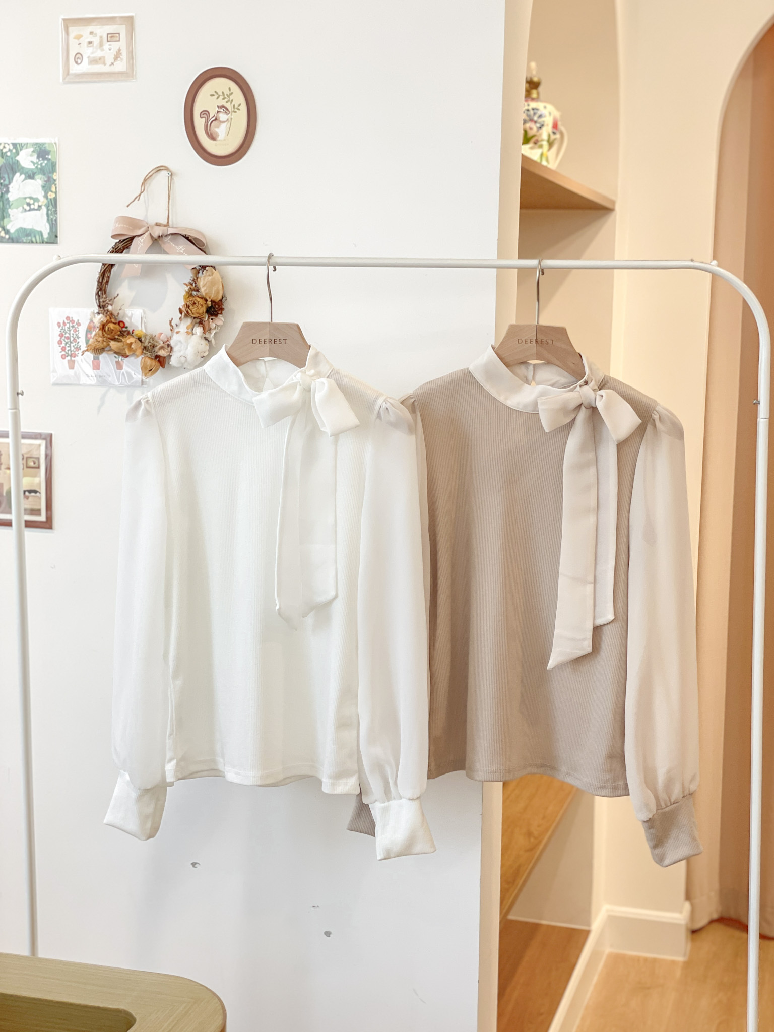 T1408 Ribbon Chiffon Patch Top