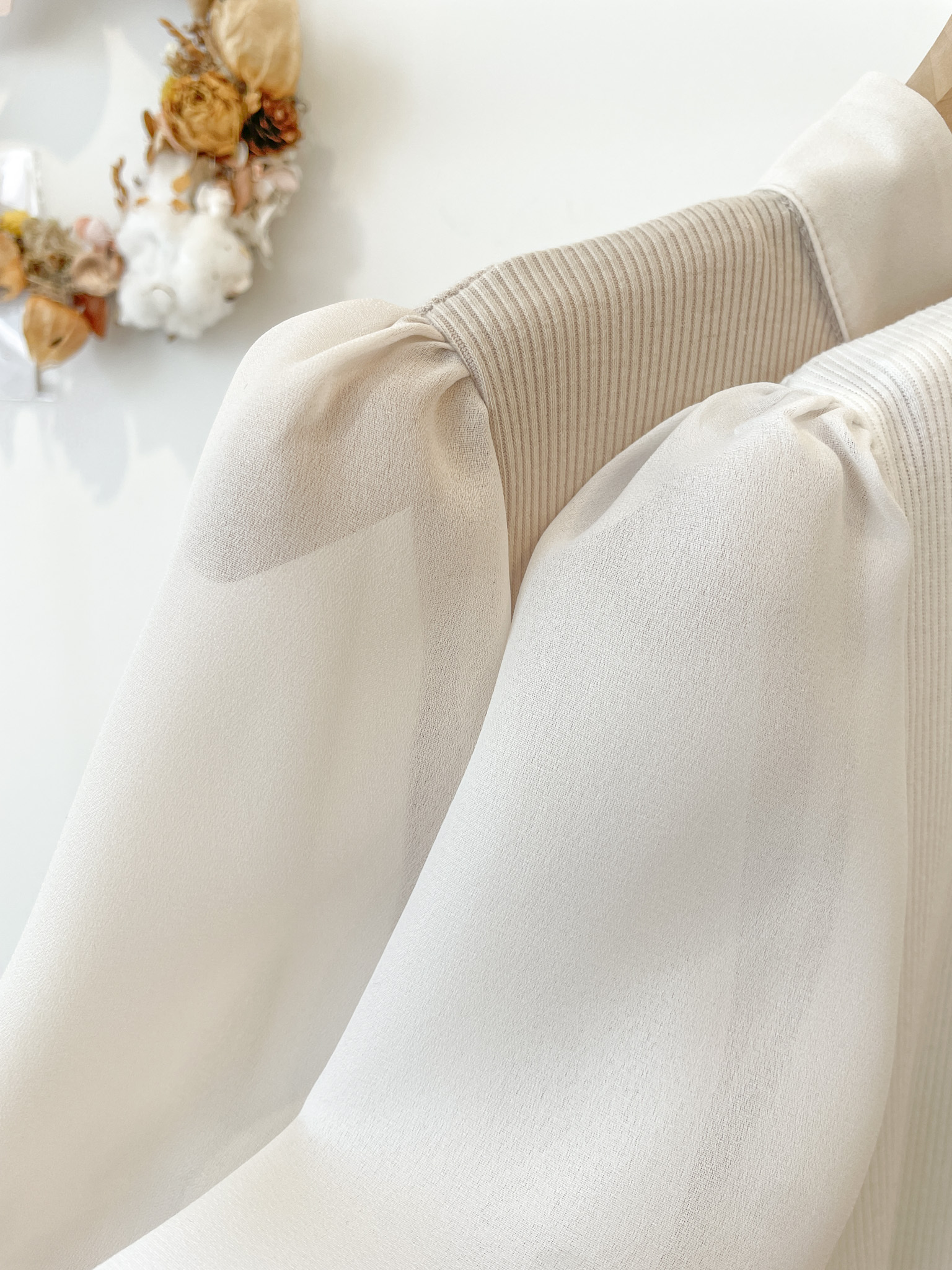 T1408 Ribbon Chiffon Patch Top